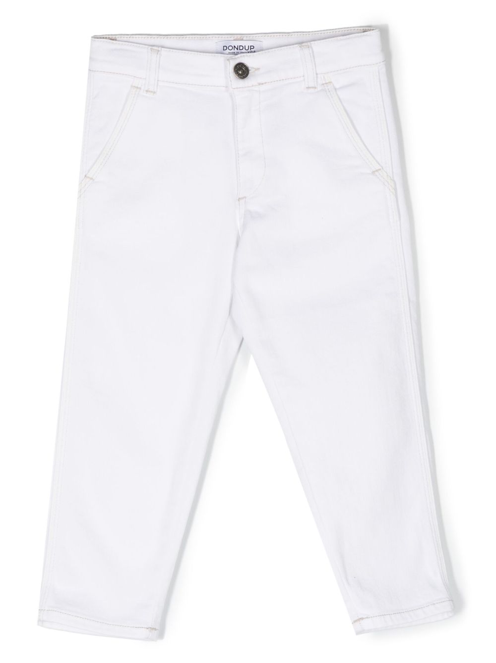 DONDUP KIDS logo细节牛仔长裤 - 白色