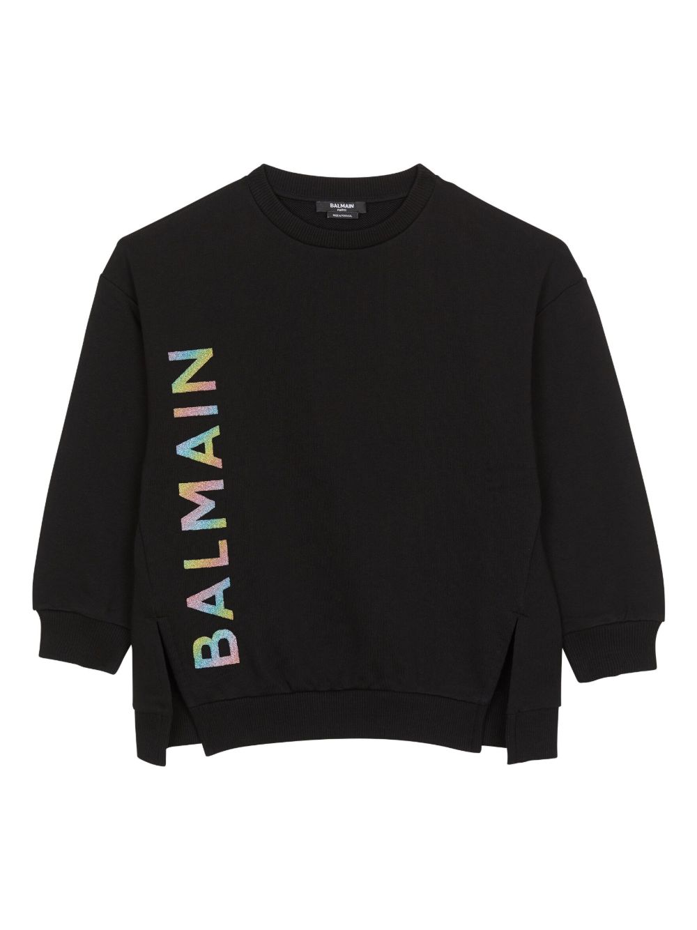 Balmain Kids logo印花棉卫衣 - 黑色