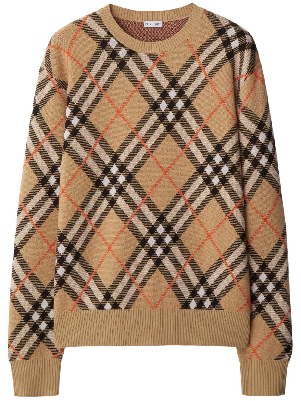 Burberry 经典格纹嵌花针织毛衣 - 中性色