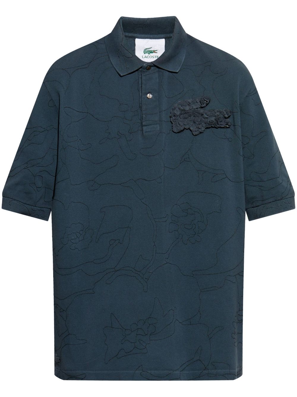 Lacoste 鳄鱼贴花polo衫 - 蓝色