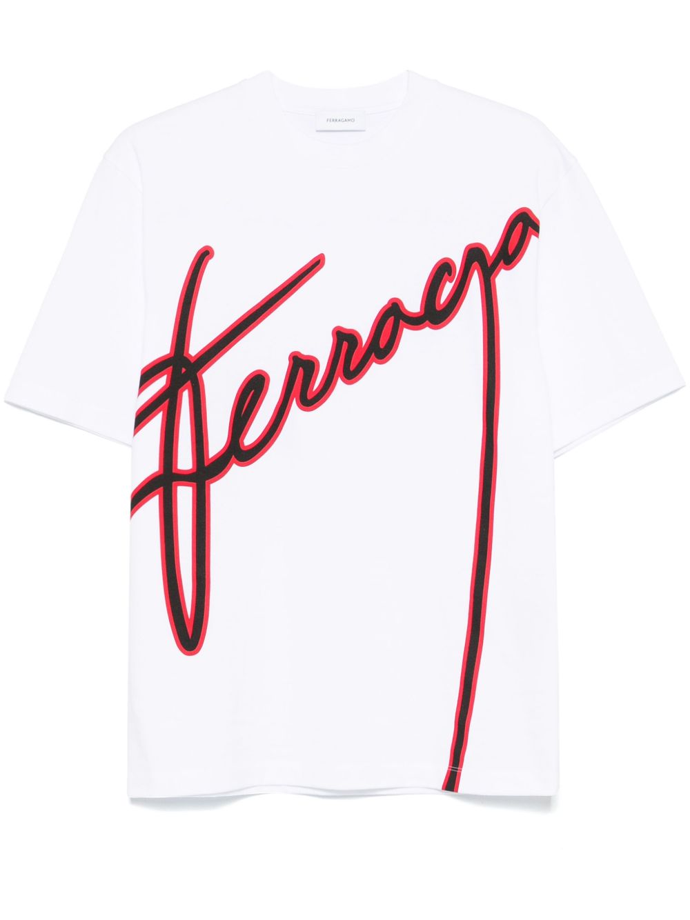 Ferragamo logo印花T恤 - 白色