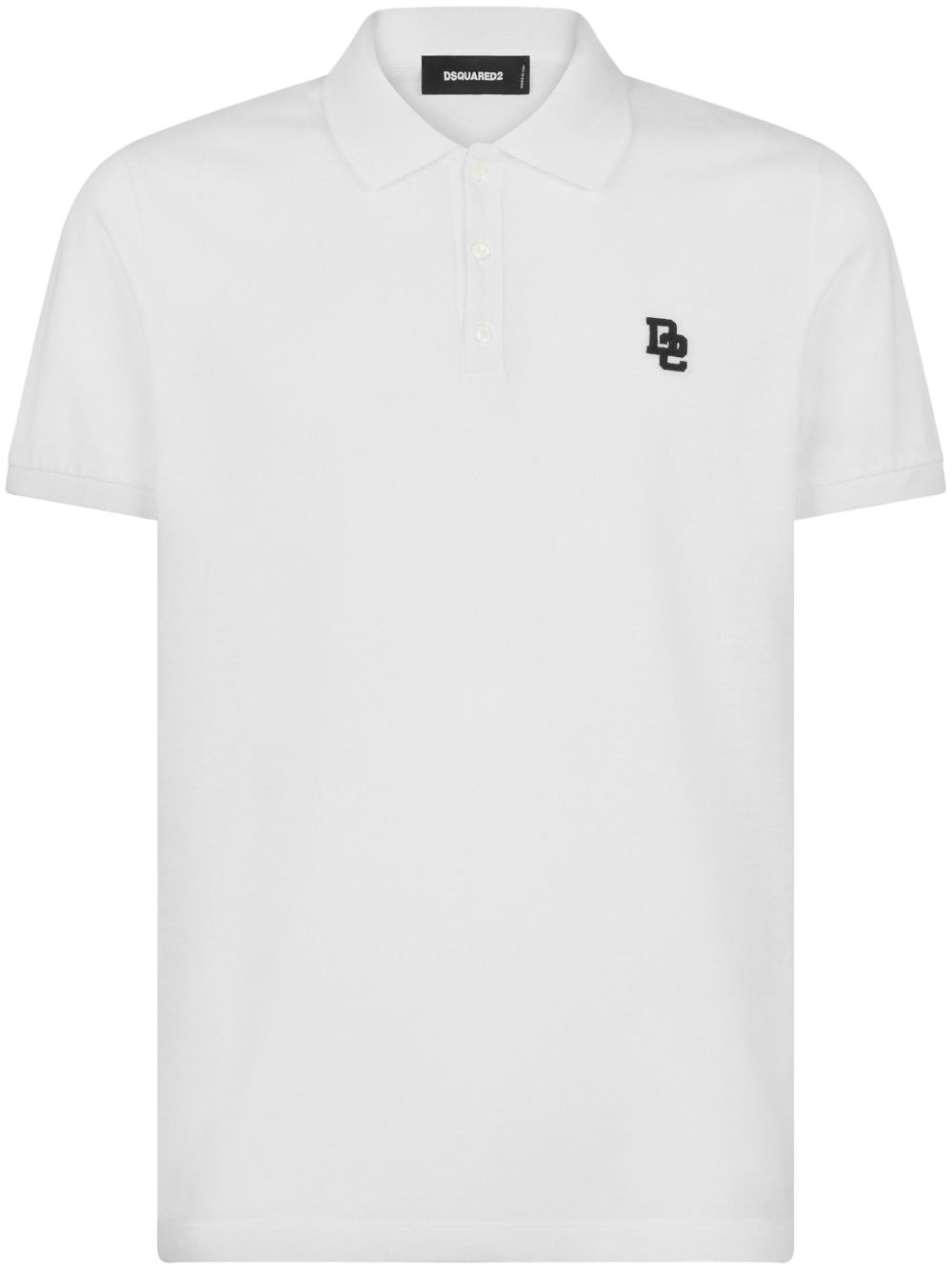 DSQUARED2 logo刺绣polo衫 - 白色