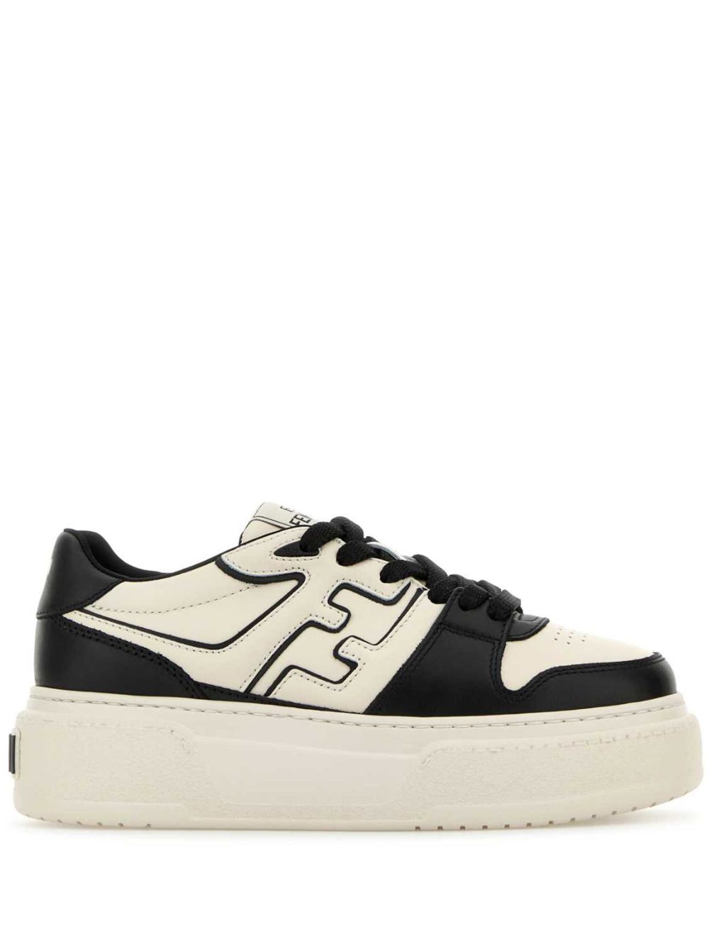 FENDI Match 皮质运动鞋 - 黑色