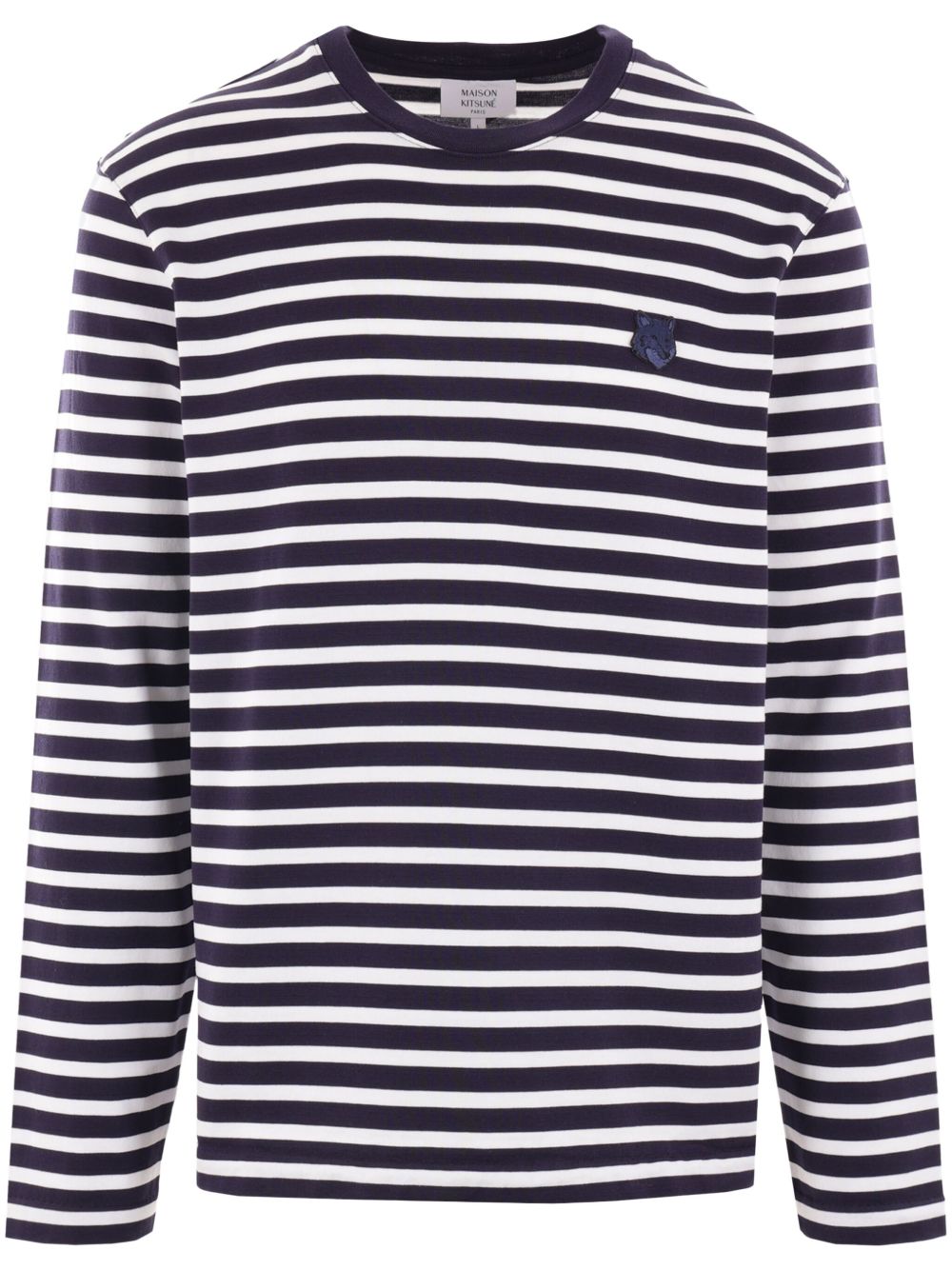 Maison Kitsuné 标贴条纹毛衣 - 蓝色