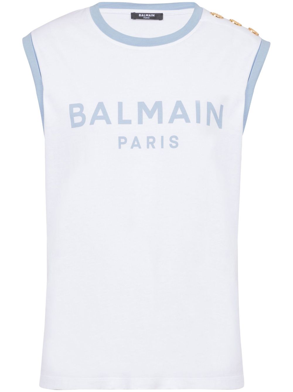 Balmain 3-Button logo印花棉上衣 - 白色