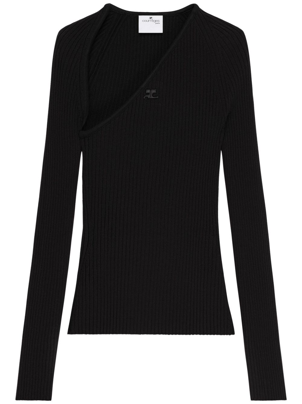 Courrèges Slash 罗纹针织上衣 - 黑色