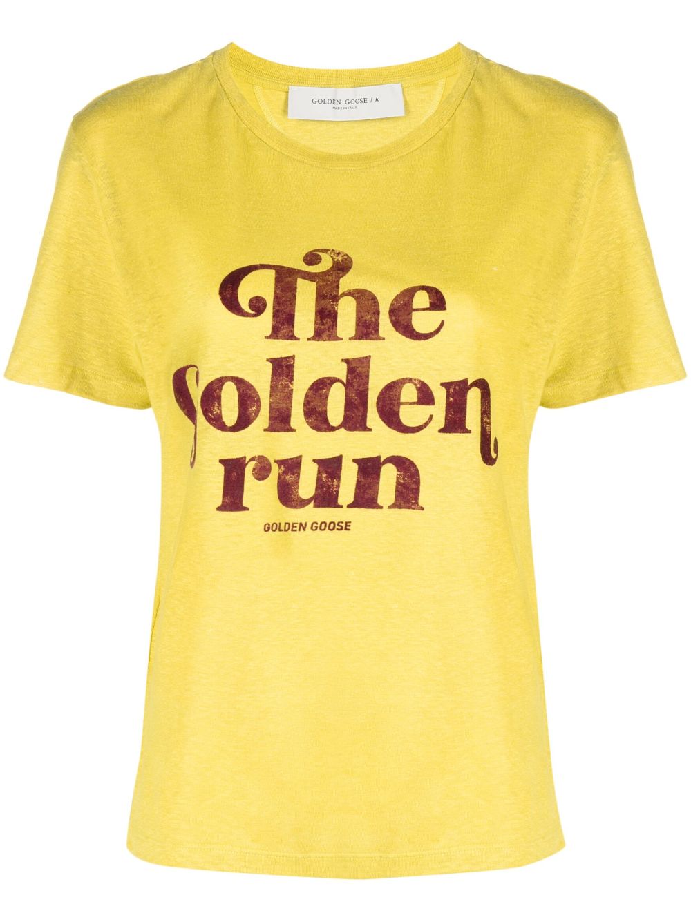 Golden Goose The Golden Run 亚麻T恤 - 黄色