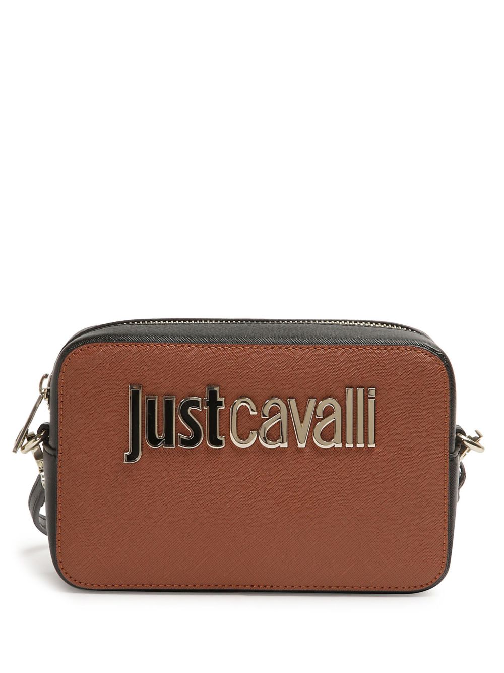 Just Cavalli logo标牌斜挎包 - 褐色