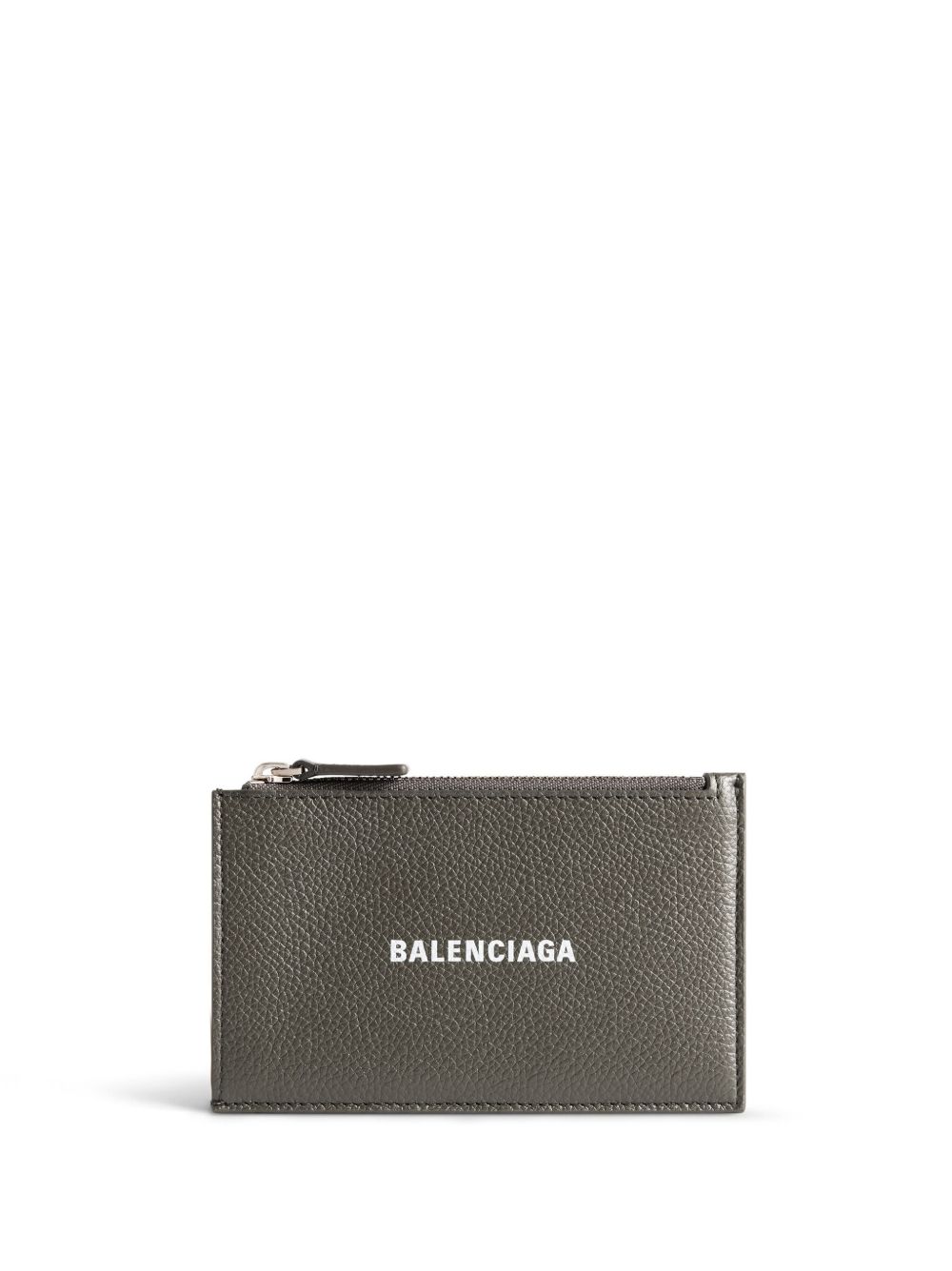 Balenciaga logo印花皮质钱包 - 灰色