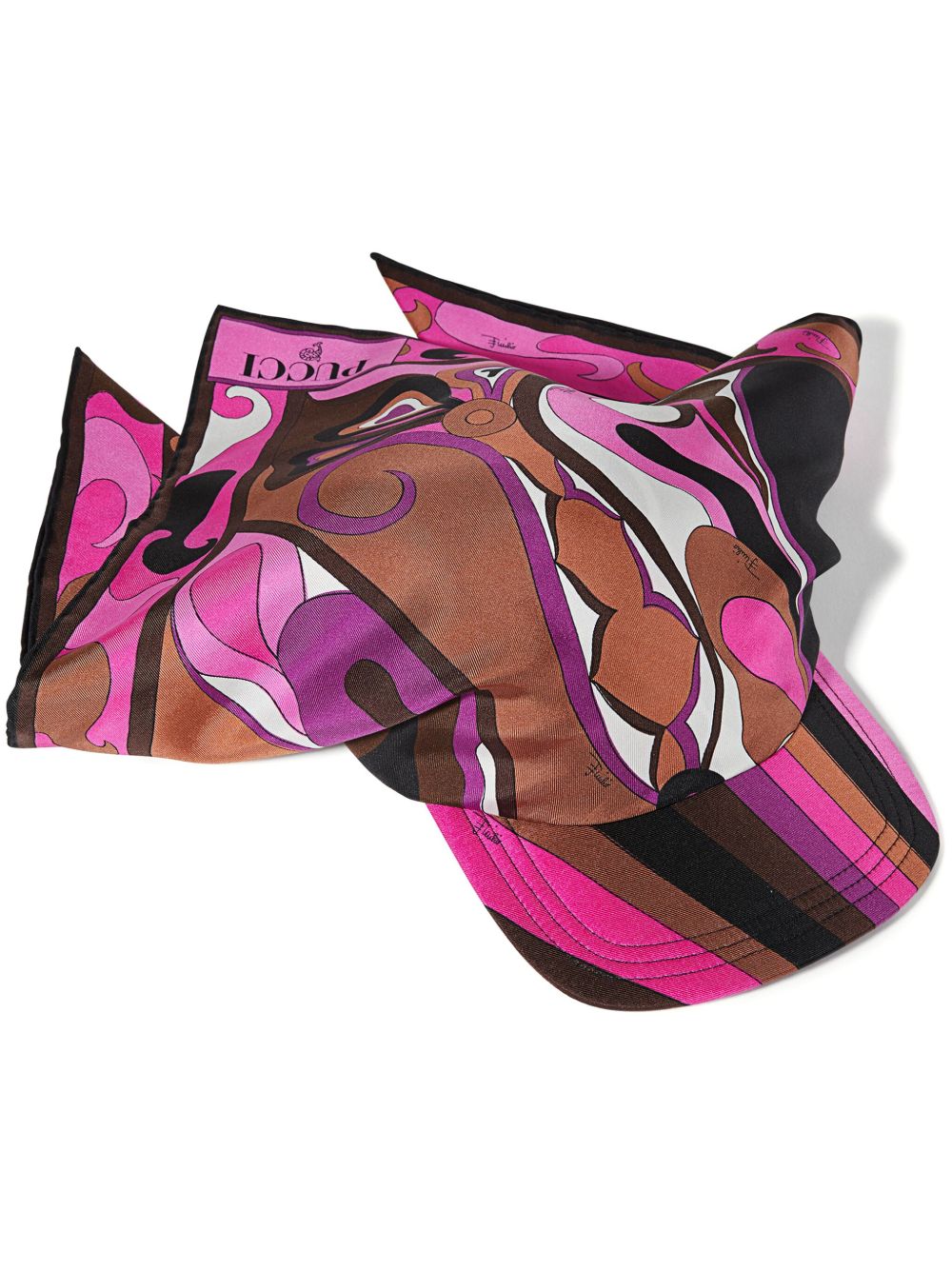 PUCCI Orchidee 印花真丝斜纹布棒球帽 - 粉色