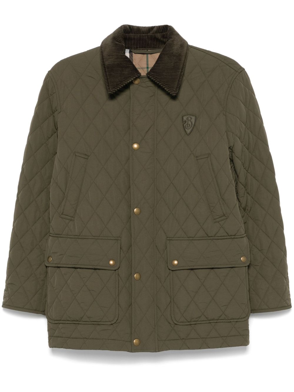 Burberry 绗缝谷仓夹克 - 绿色