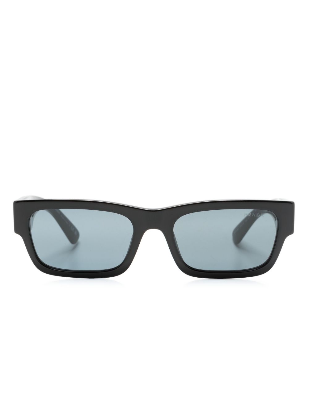 Prada Eyewear logo雕刻长方形镜框太阳眼镜 - 黑色