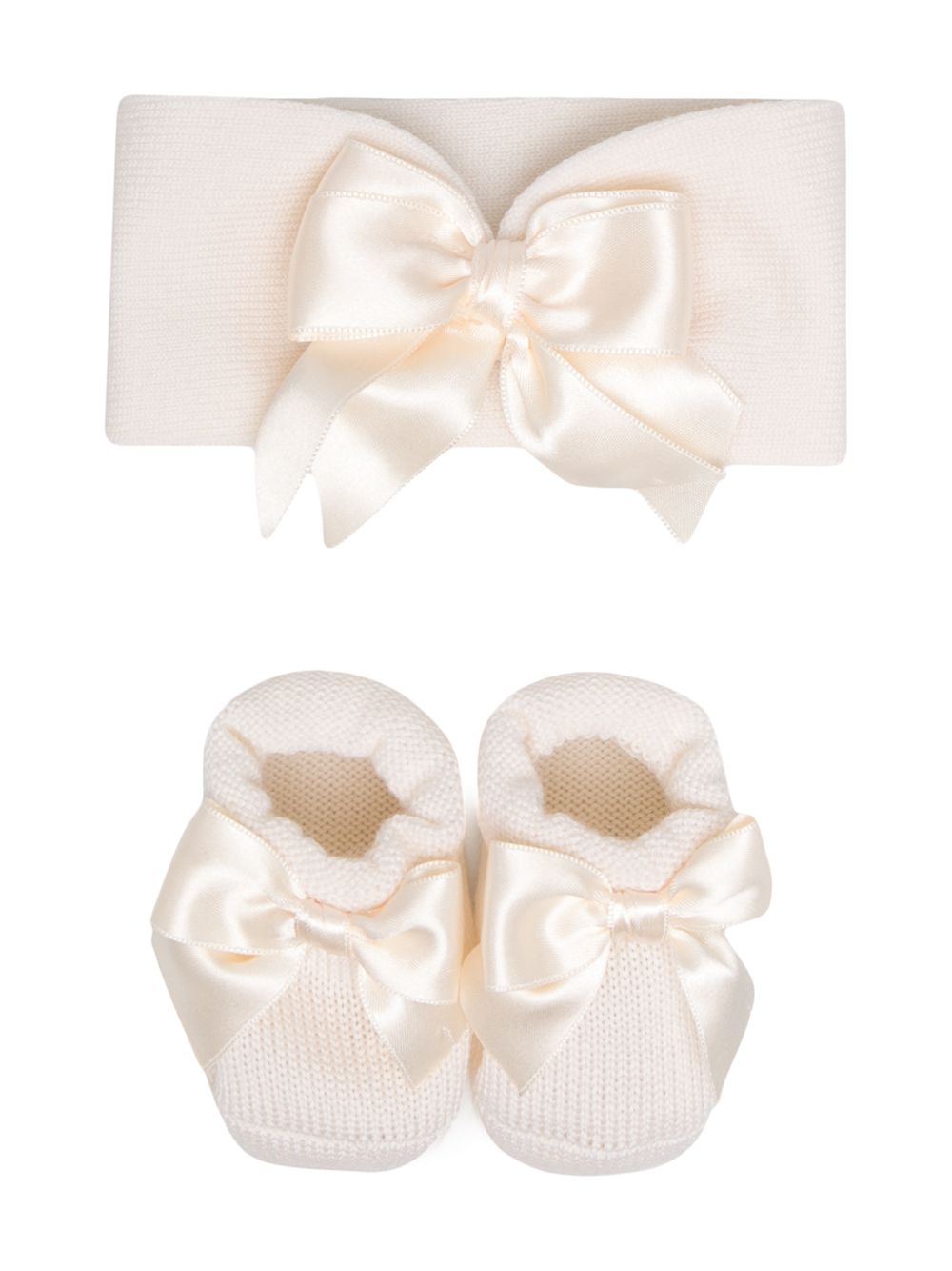 La Perla Kids 蝴蝶结细节针织套装 - 中性色