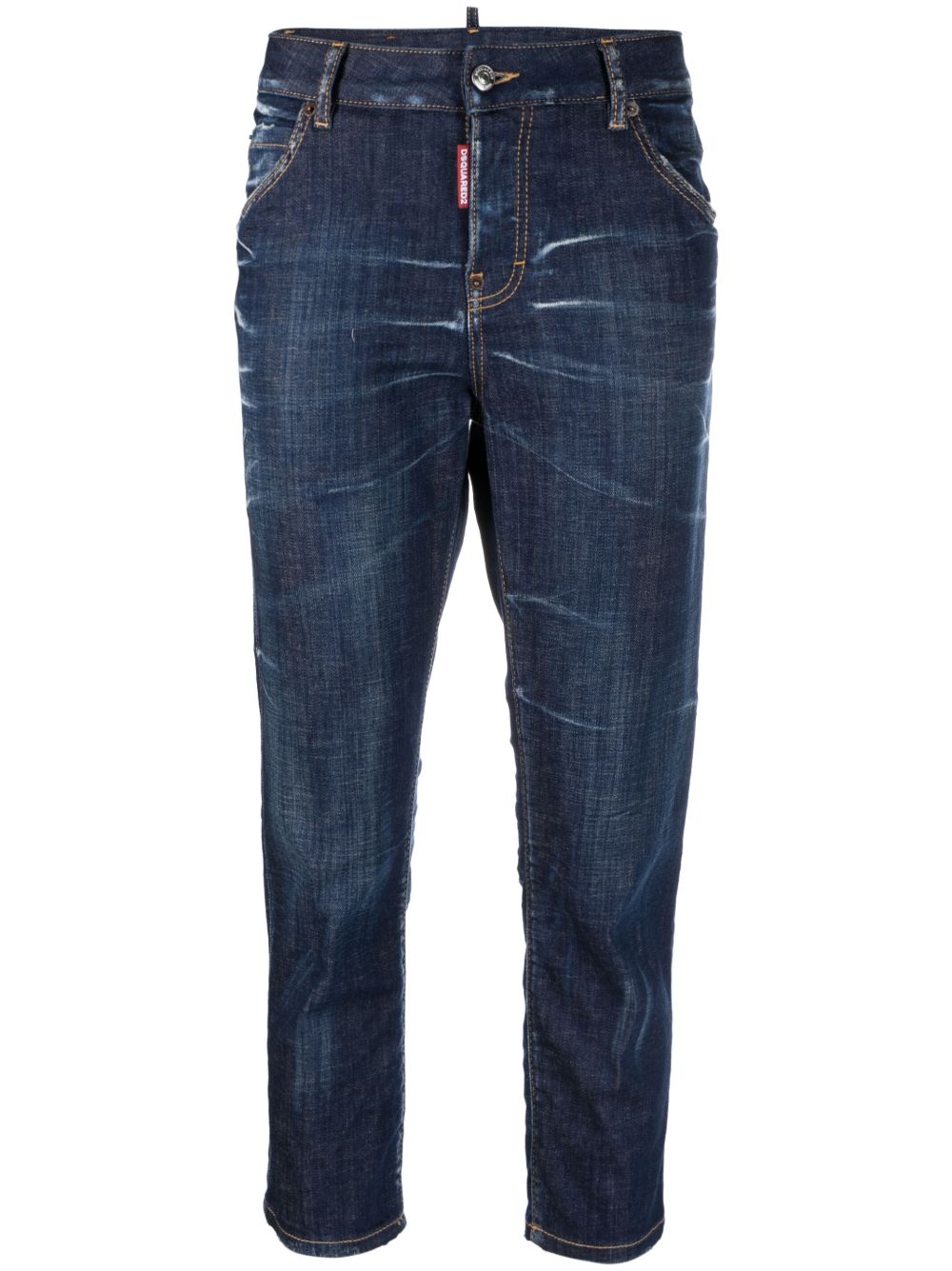 DSQUARED2 低腰露踝牛仔裤 - 蓝色