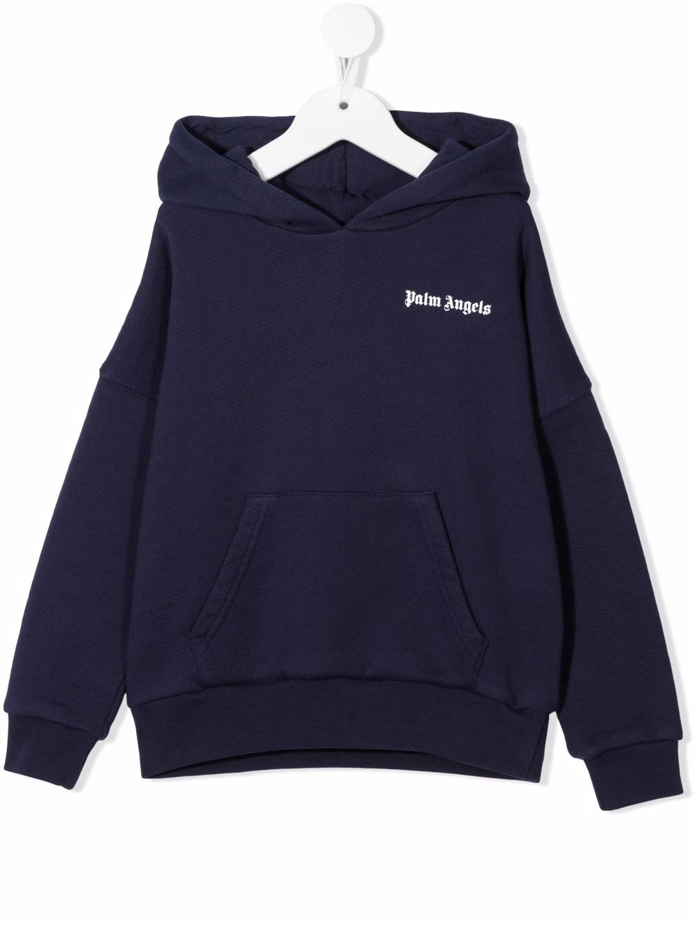 Palm Angels Kids logo印花连帽衫 - 蓝色