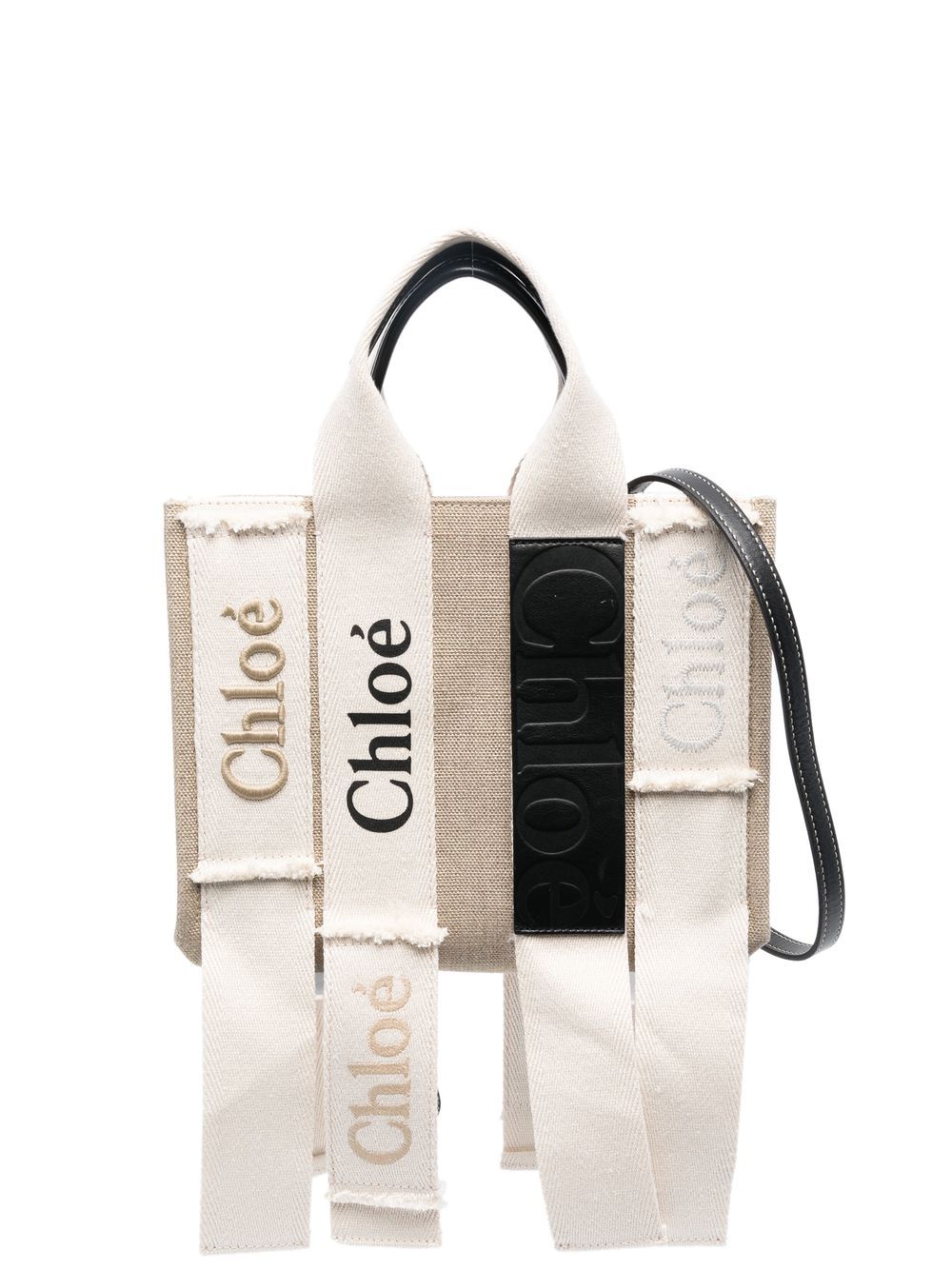 Chloé Woody 中号托特包 - 中性色