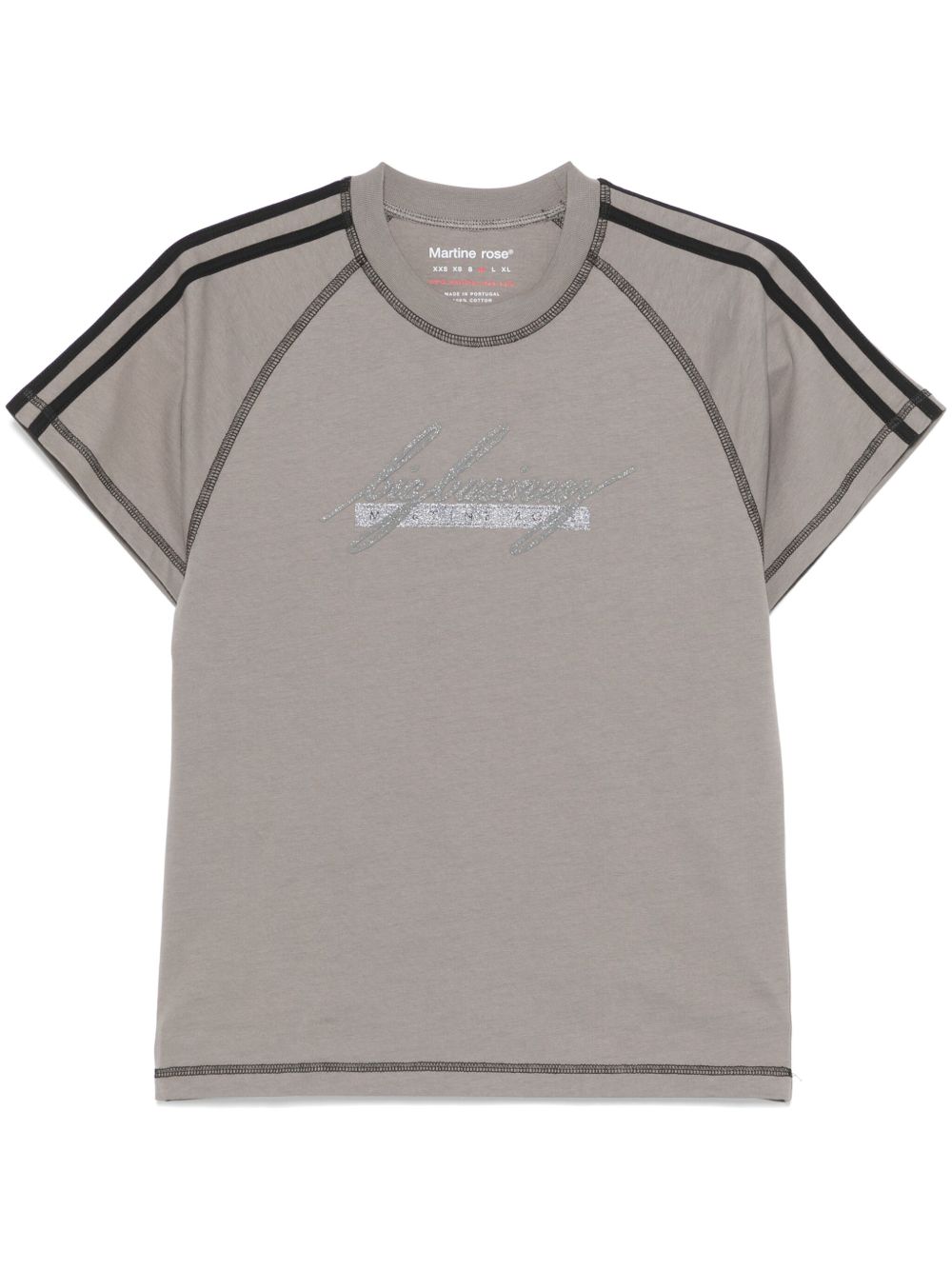 Martine Rose Raglan Shrunken T恤 - 灰色