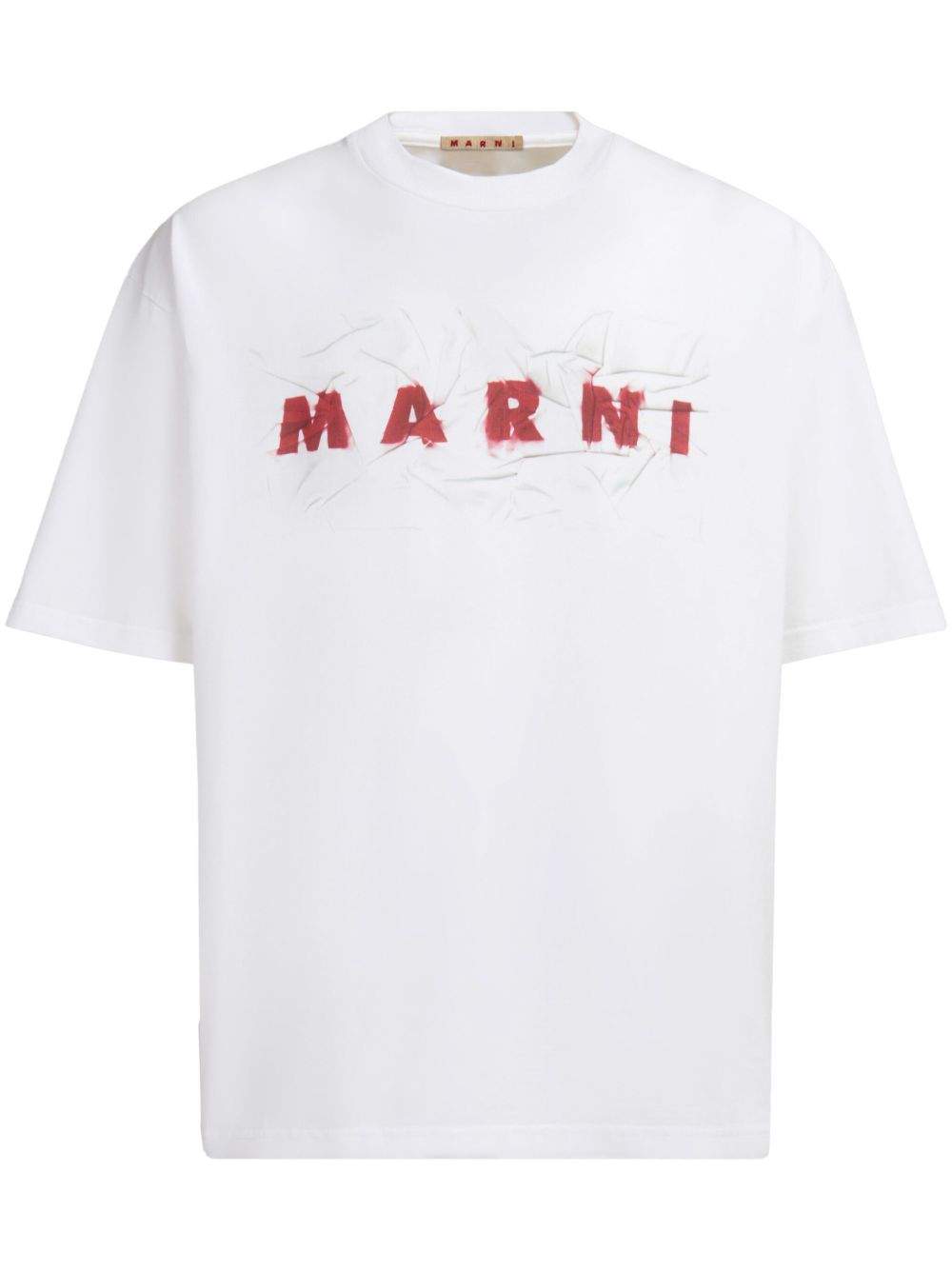 Marni logo印花棉T恤 - 白色