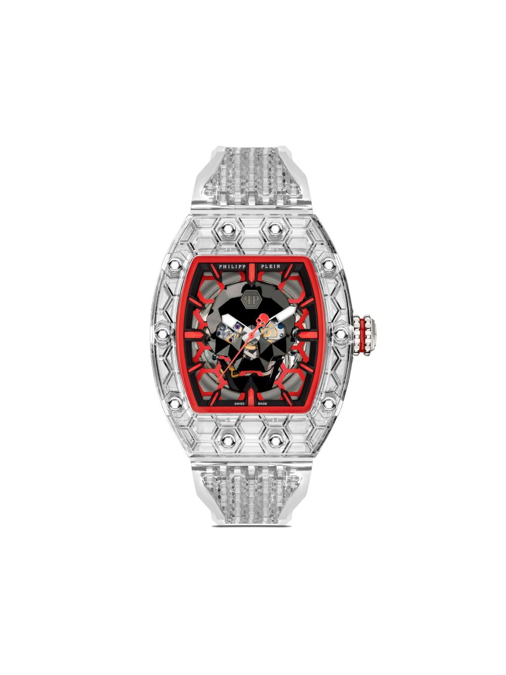 Philipp Plein Crypto King CRY$TAL $LAYER 55毫米腕表 - 红色