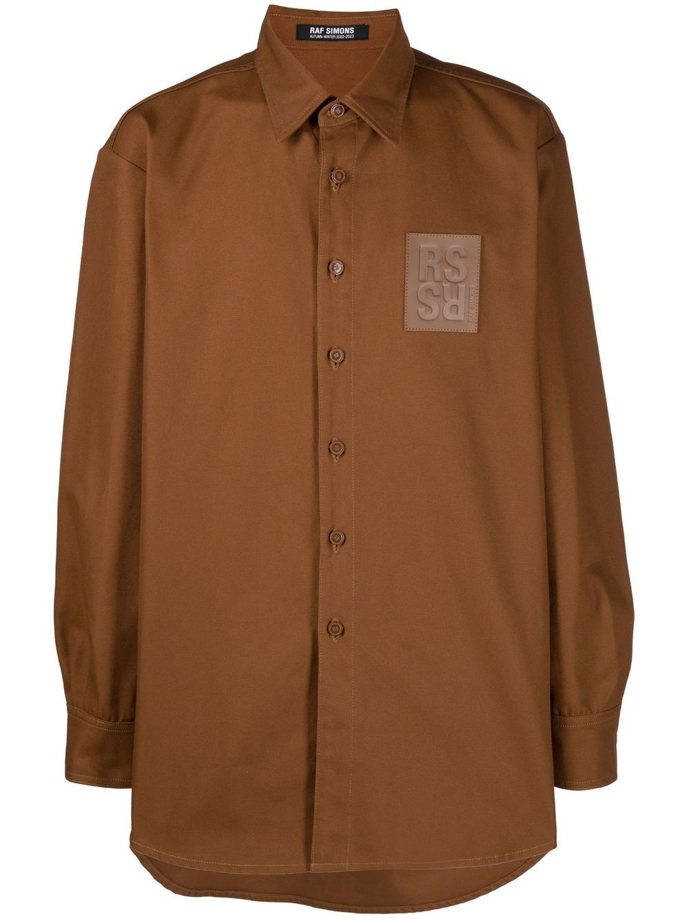 Raf Simons 标贴衬衫 - 褐色