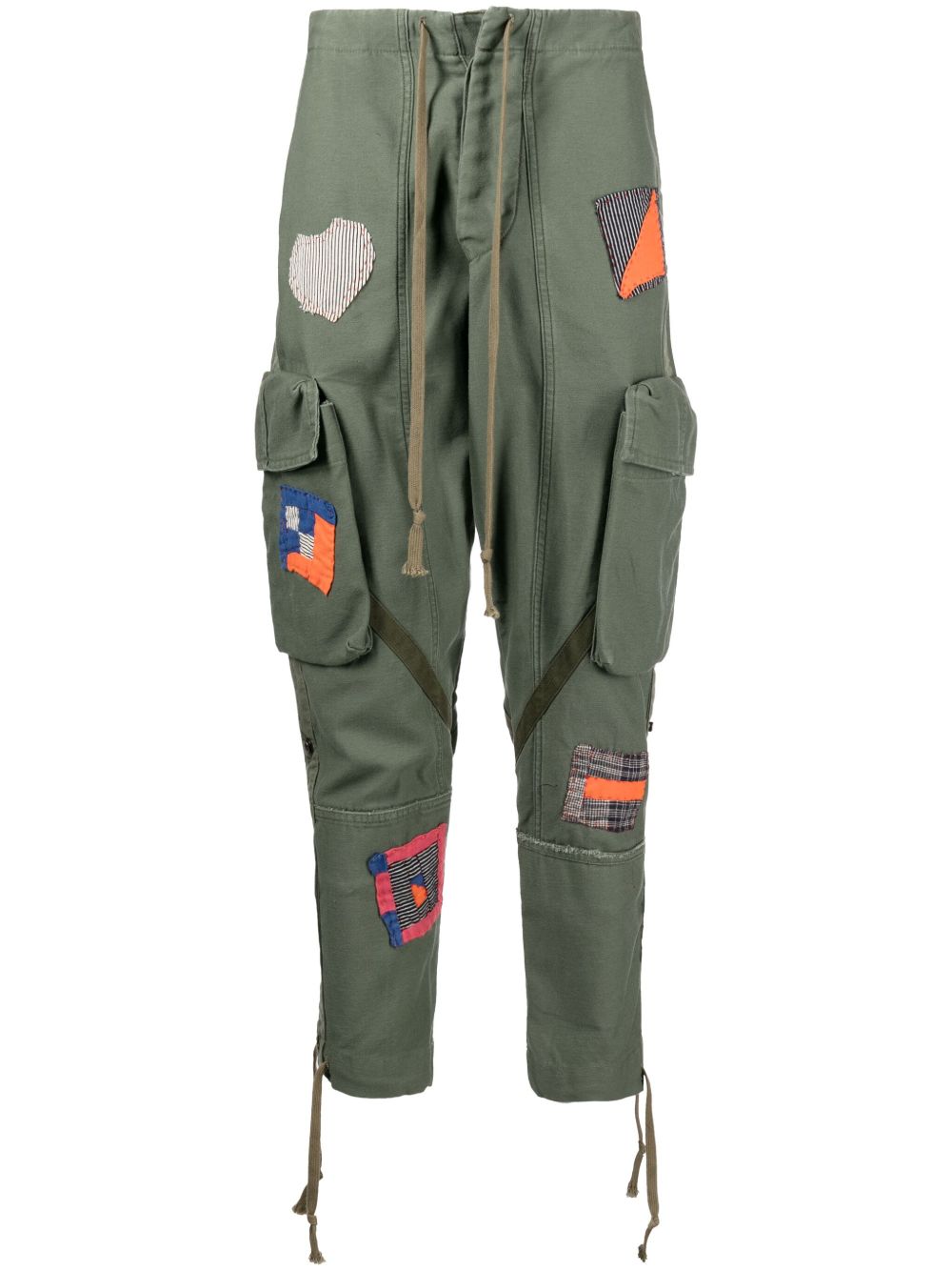 Greg Lauren 拼贴设计工装裤 - 绿色
