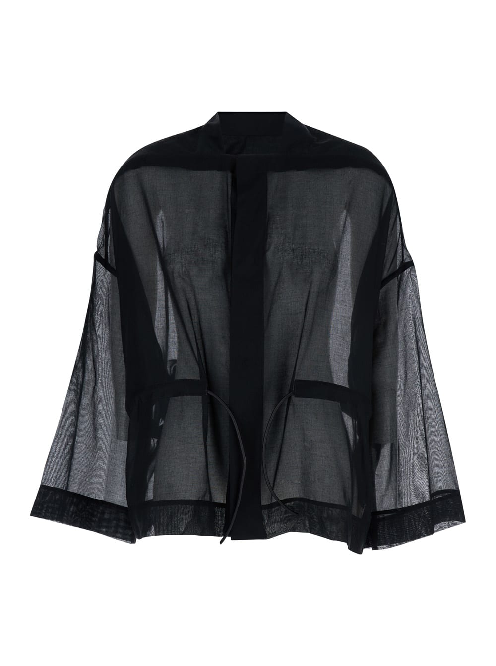 Rick Owens Black Sail Semi-sheer Bomber Jacket In Black Cotton Woman