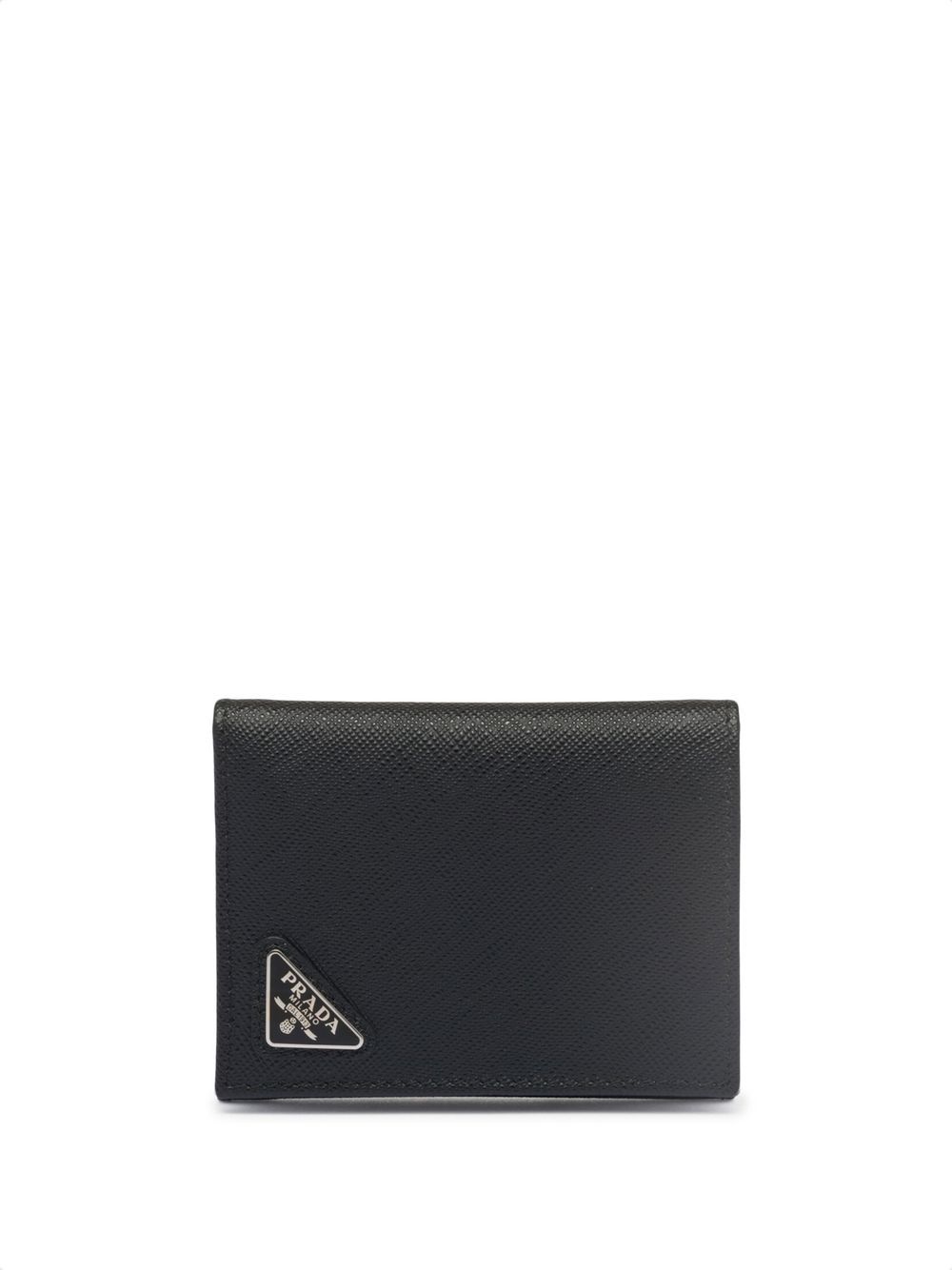 Prada Saffiano 皮质logo标牌钱包 - 黑色