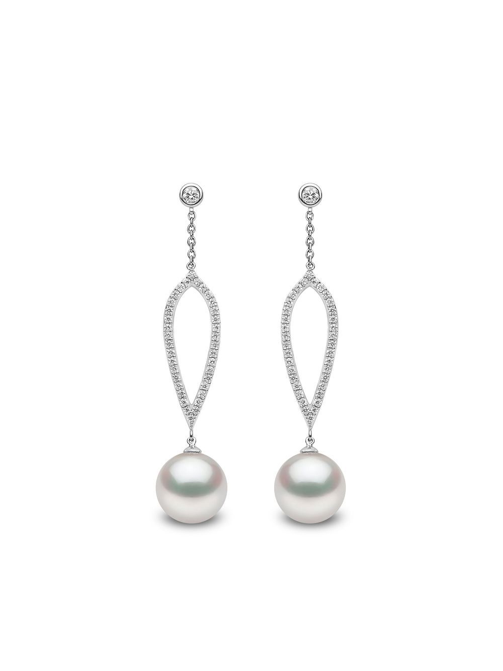 Yoko London Trend 18K金钻石镶嵌耳坠 - 银色