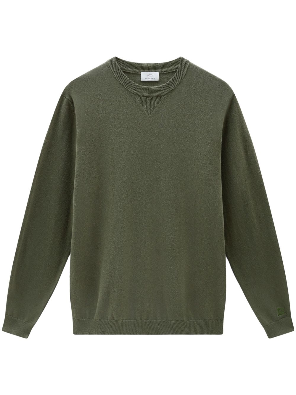 Woolrich logo刺绣毛衣 - 绿色