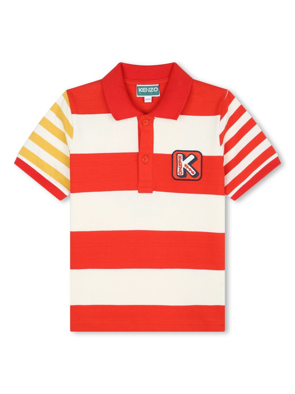 Kenzo Kids 条纹棉polo衫 - 红色