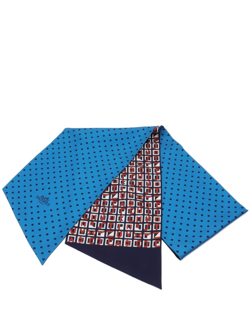 Hermès Pre-Owned Lettres Et Pois 丝巾（2000年代典藏款） - 蓝色