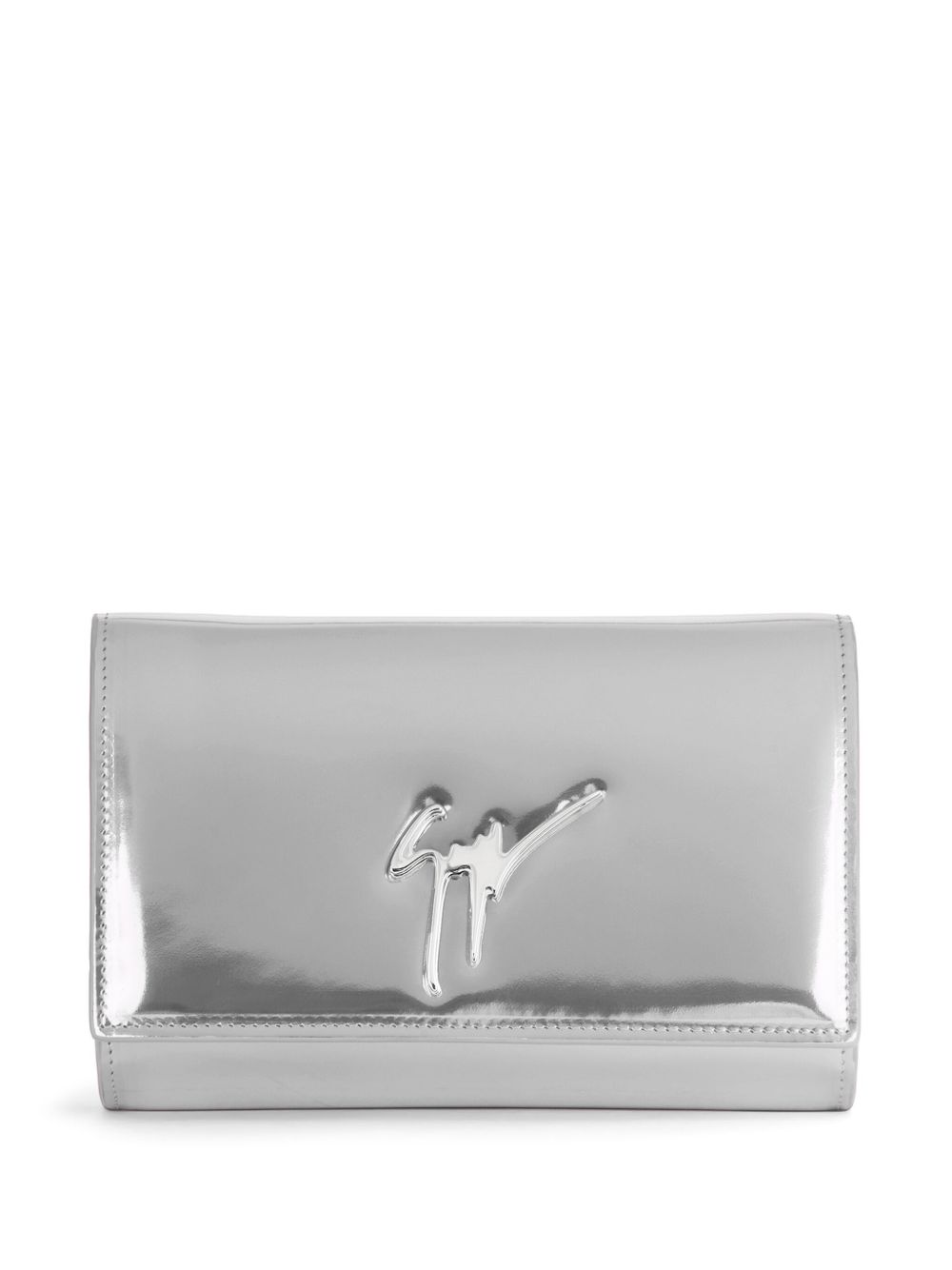 Giuseppe Zanotti Cleopatra 皮质手拿包 - 银色