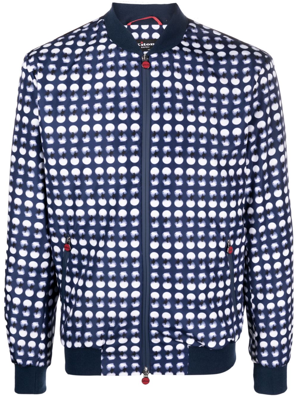 Kiton 图案印花飞行员夹克 - 蓝色