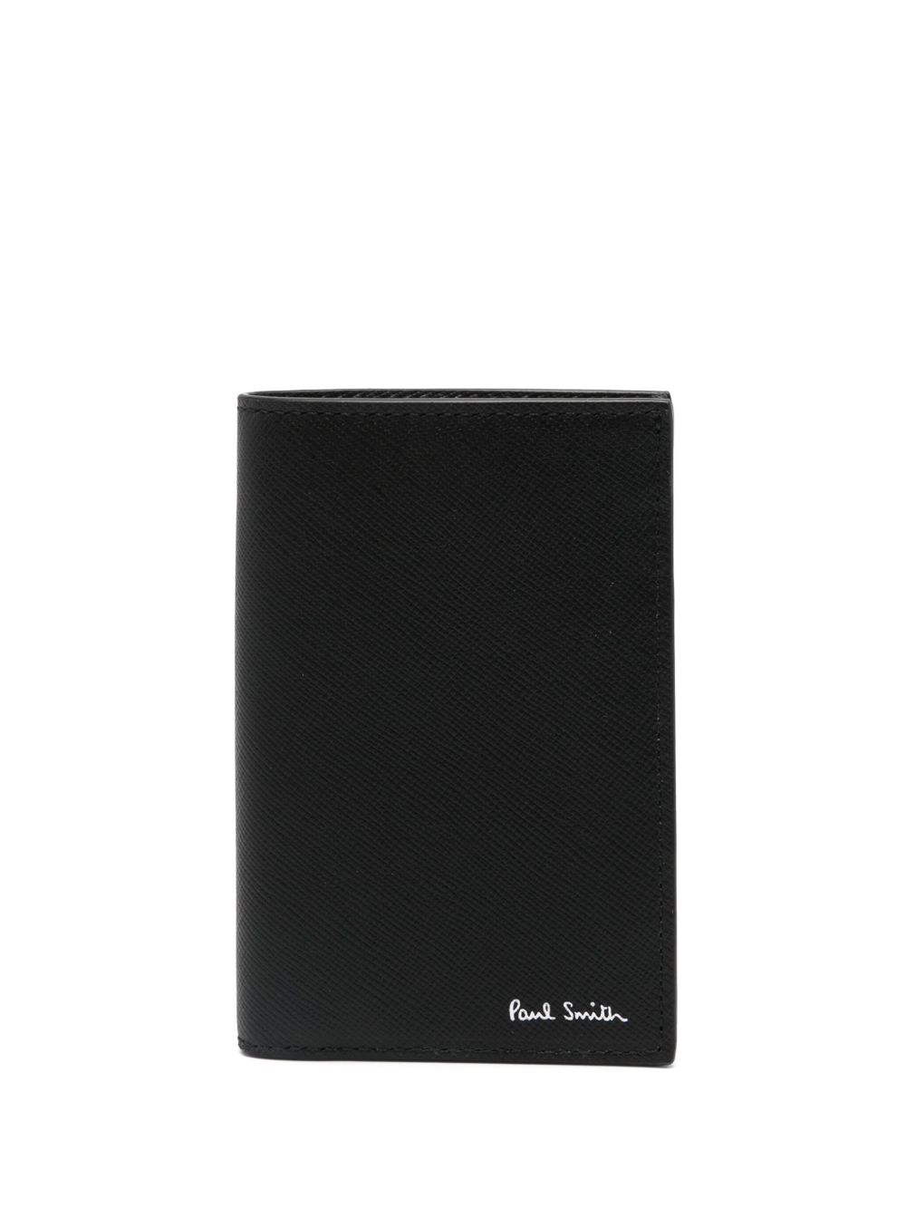Paul Smith 标志性条纹印花皮质卡夹 - 黑色