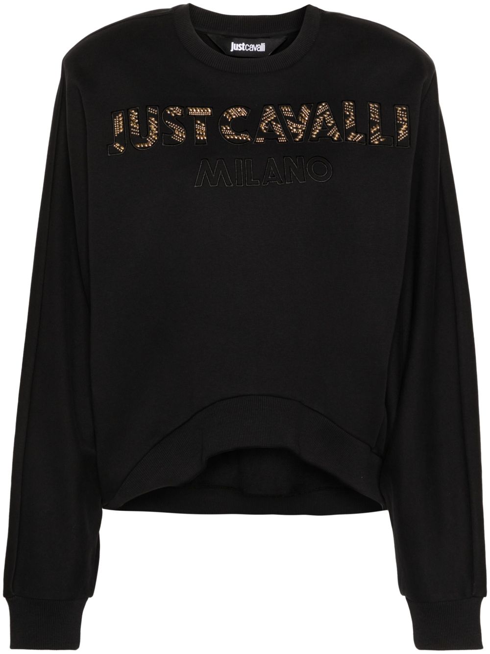 Just Cavalli 铆钉细节棉卫衣 - 黑色