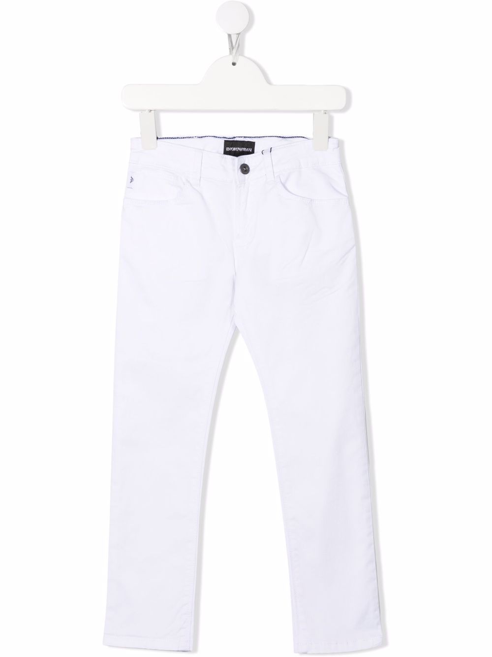 Emporio Armani Kids 修身牛仔裤 - 白色