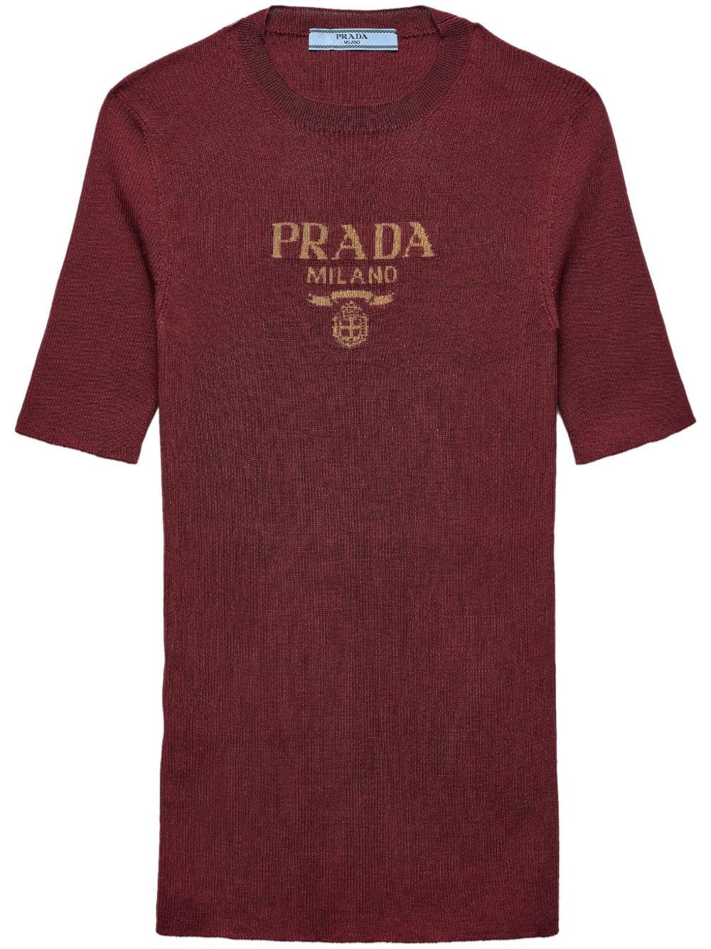 Prada 真丝圆领上衣 - 红色