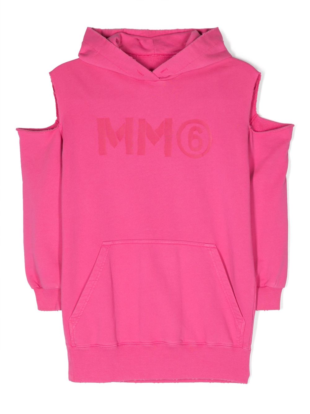 MM6 Maison Margiela Kids logo印花镂空连衣裙 - 粉色