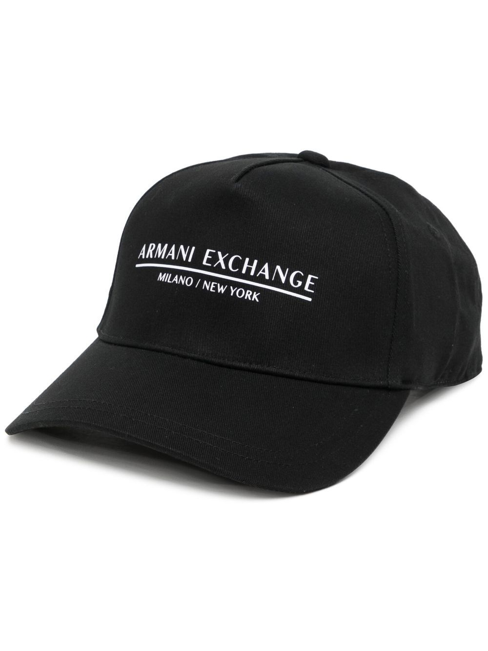 Armani Exchange logo印花棉棒球帽 - 黑色