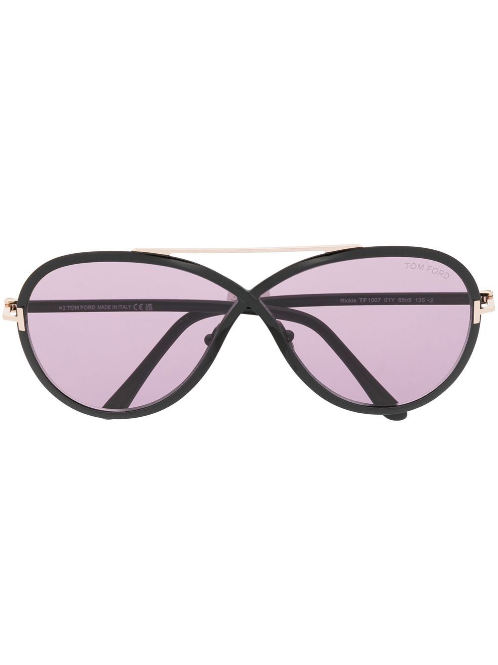 TOM FORD Eyewear 汤姆福特眼镜系列 平顶框太阳眼镜 - 黑色