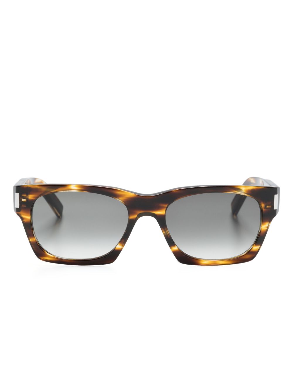 Saint Laurent Eyewear logo雕刻方框太阳眼镜 - 褐色