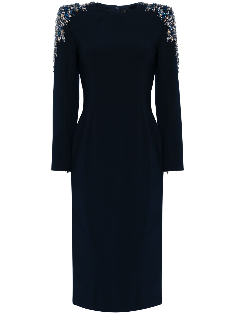 Jenny Packham Martini Drop 晶饰连衣裙 - 蓝色