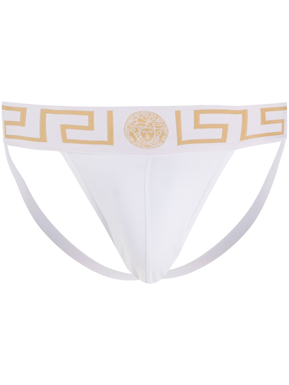 Versace Greca Border 护裆三角裤 - 白色