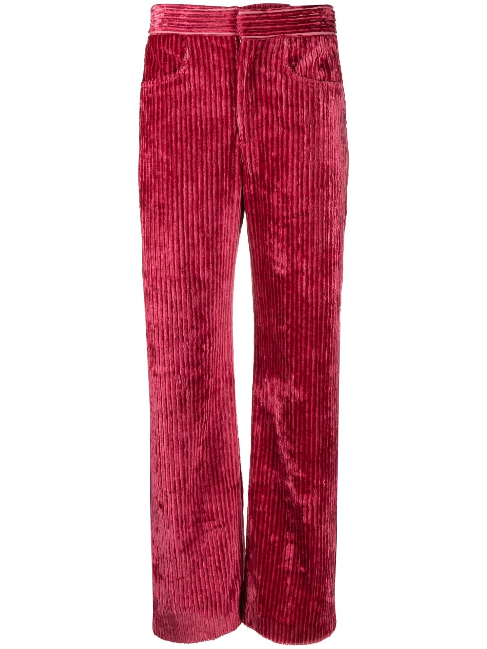 ISABEL MARANT 灯芯绒高腰直筒长裤 - 粉色