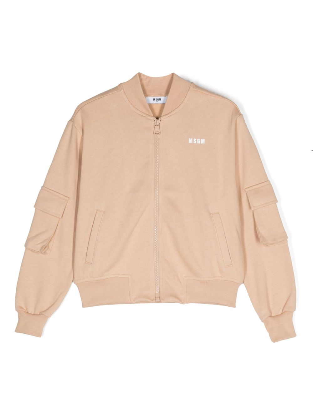 MSGM Kids 抓绒飞行员夹克 - 中性色