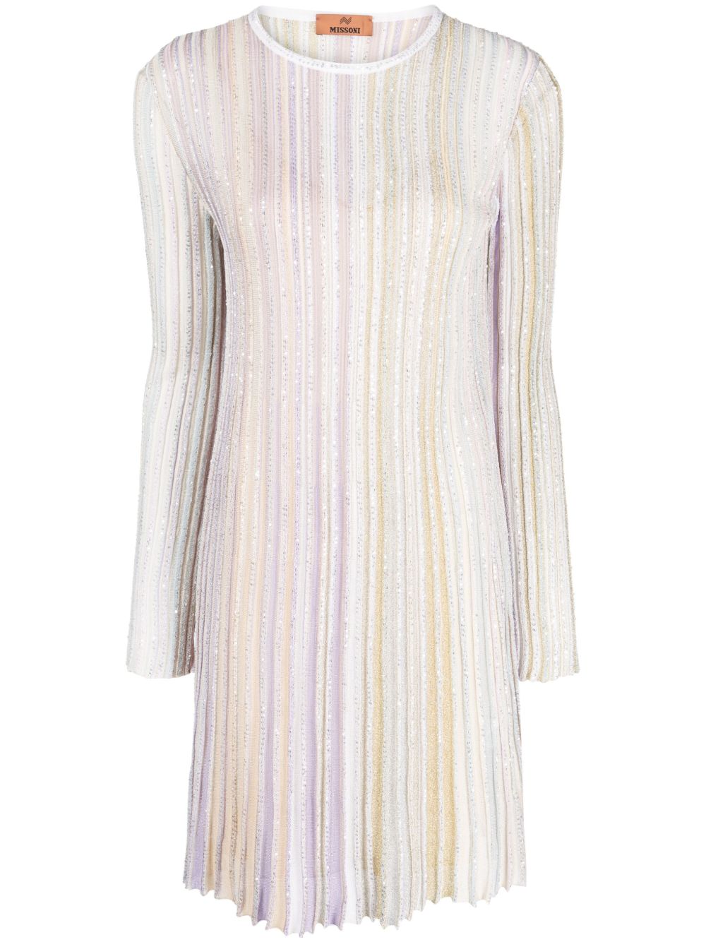 Missoni 亮片缀饰罗纹迷你连衣裙 - 彩色