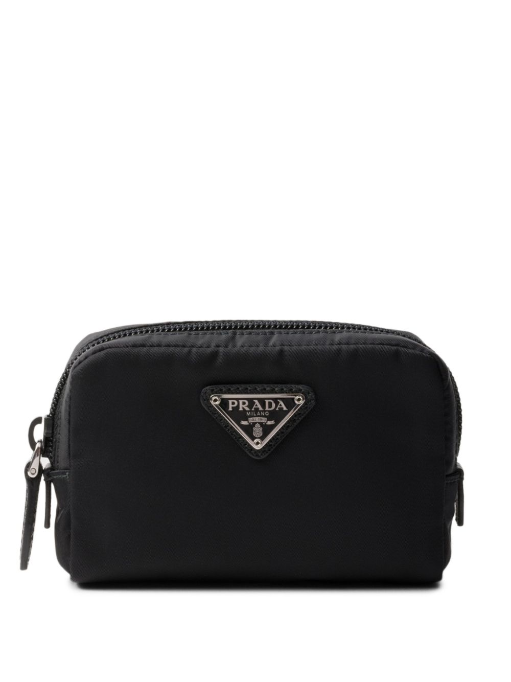Prada 三角形logo化妆包 - 黑色