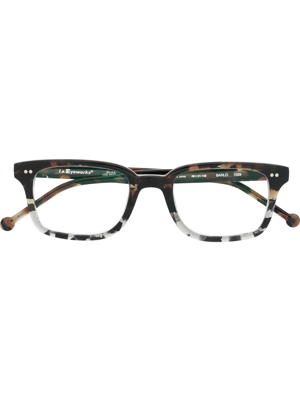 L.A. EYEWORKS Barlo 方形镜框眼镜 - 黑色
