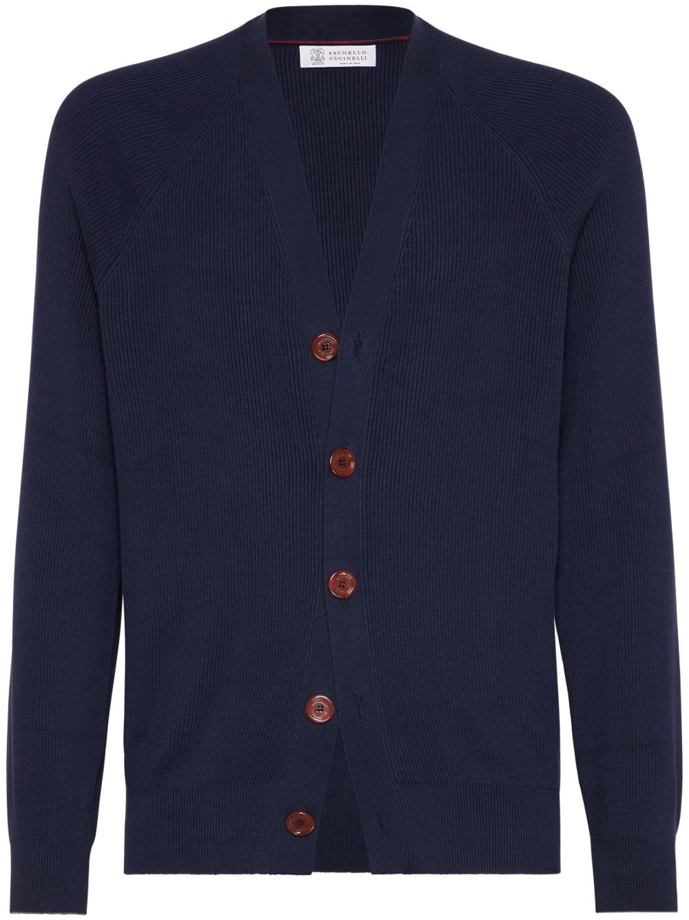 Brunello Cucinelli 罗纹针织开衫 - 蓝色