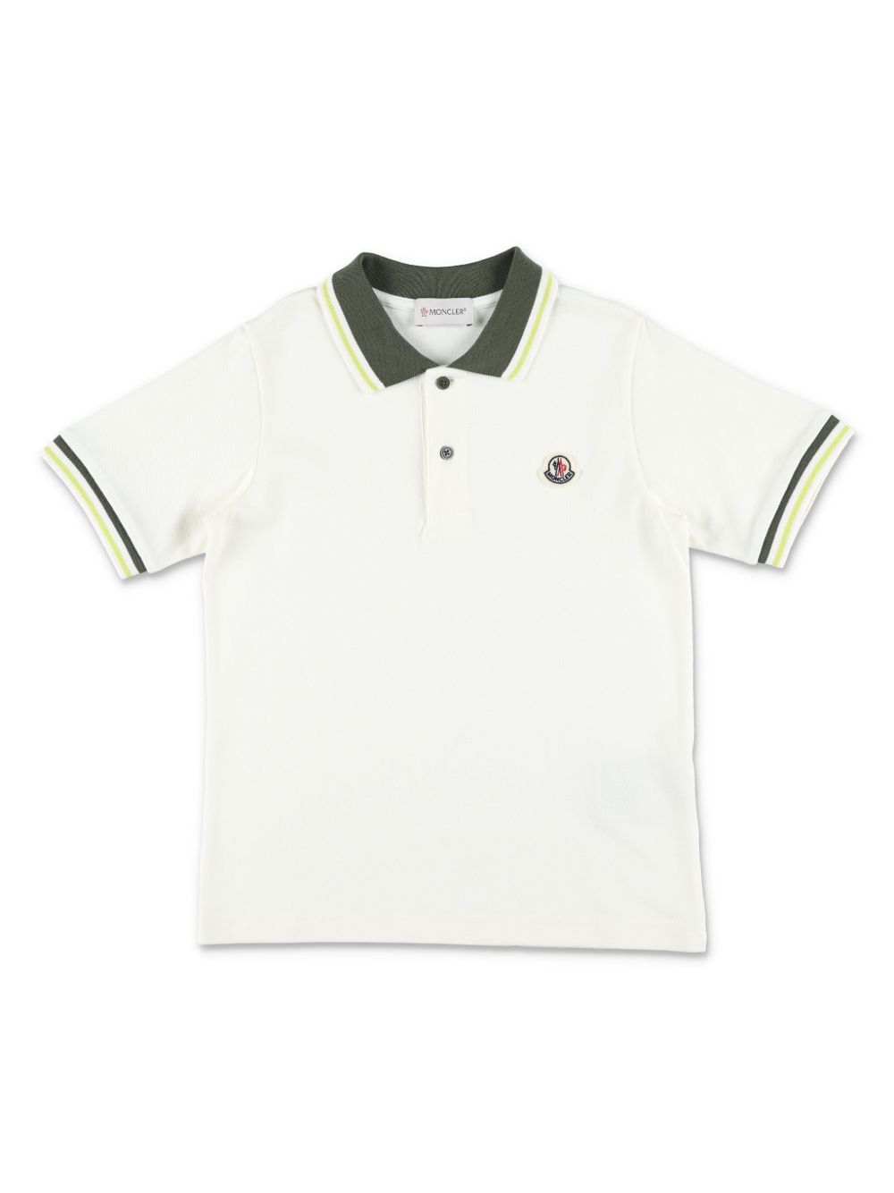Moncler Enfant 标贴棉polo衫 - 白色